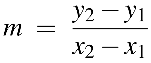 (y2 - y1)/(x2 - x1)