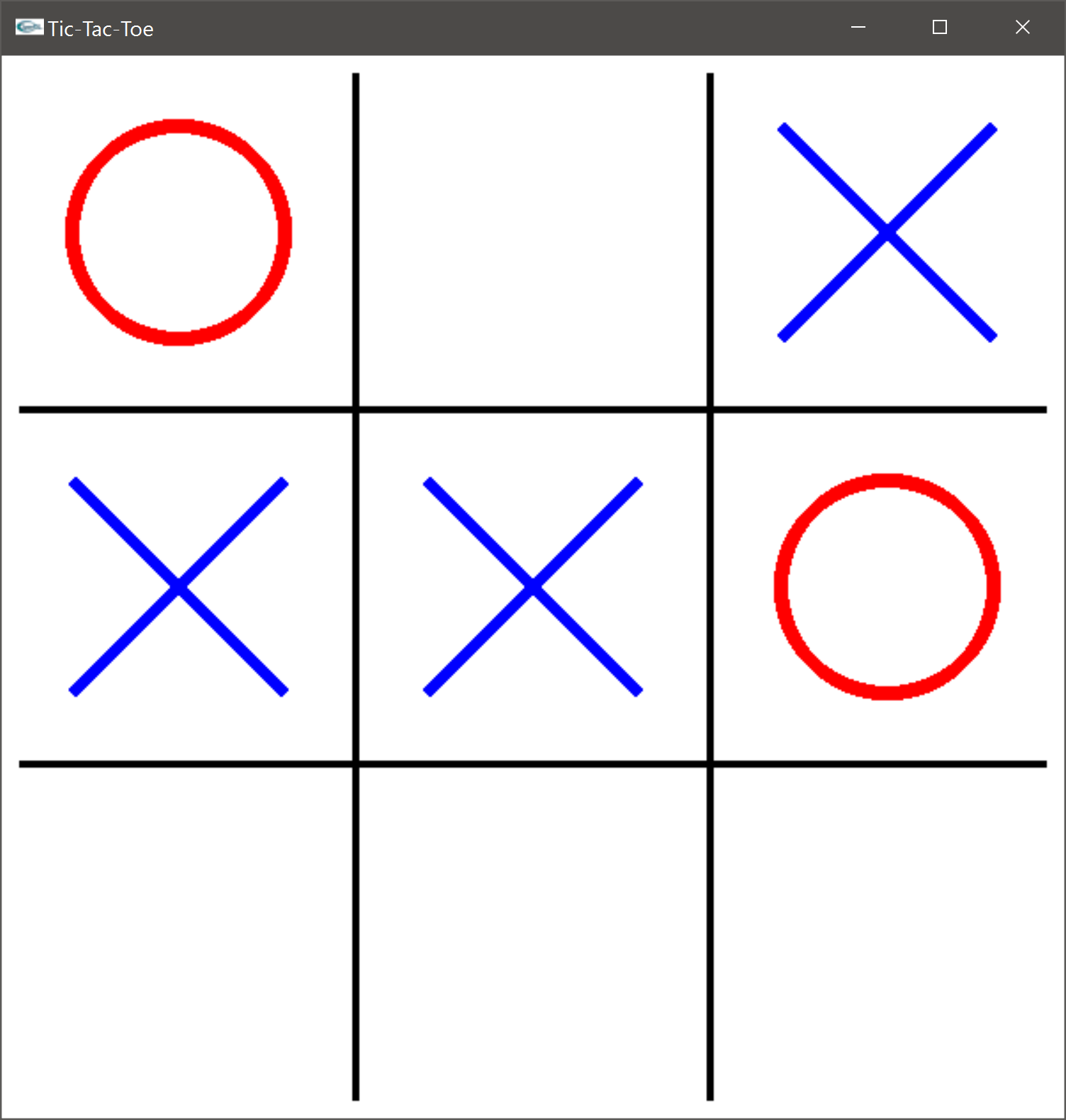 Screenshot of Tic-Tac-Toe prototype application